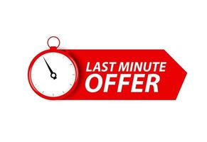 Offer sale business sign with Last Minute Offer Promotion vector