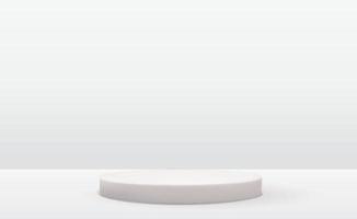 pedestal blanco 3d realista sobre fondo natural pastel claro vector