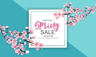 Abstract Spring Sale Background Template vector