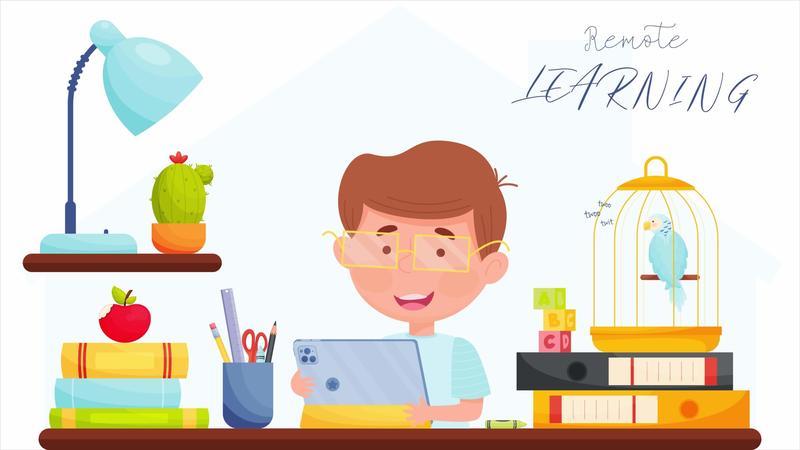 Learn from home animation 2465478 Stock Video at Vecteezy
