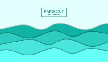 Papercut background in wavy style with pastel color vector