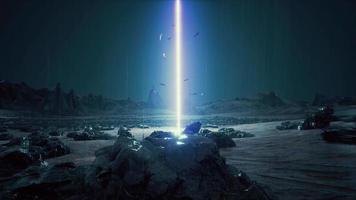 Rain Futuristic sci fi landscape Space surface neon laser video