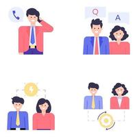 paquete de iconos de trabajo en equipo empresarial vector