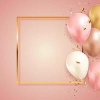 Happy Birthday congratulations banner design with Confetti and balloons for Party Holiday Background vector