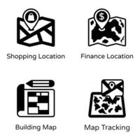 Navigation and Location Icon Set vector