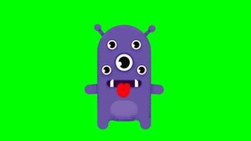 Animation of Cute multi eyed monster video