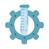 Engranaje de bioingeniería química matraz vector