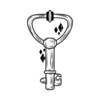 retro key sketch vector