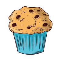 muffins with raisin vector