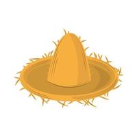 traditional straw hat vector