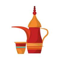 arabic jug cup vector