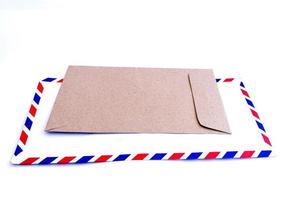 Document envelopes and empty envelopes on white background photo