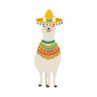 cute llama hat vector