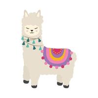 cute llama cartoon vector