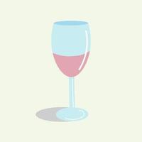 A glass glass of wine. vector illustration