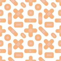 Seamless pattern with medical plasters. Medical patch pattern. Flat vector illustration.