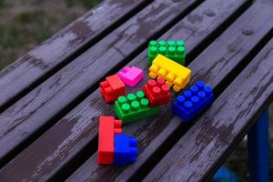 Colorful toy building blocks photo