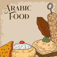 delicious food arabic vector