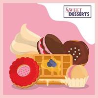 sweet desserts bakery vector