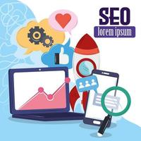 seo networking strategy vector