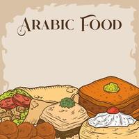 arabian cuisine menu vector