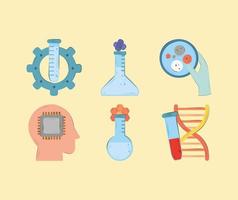 bioengineering icons set vector