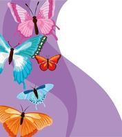butterflies abstract background vector