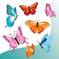 cute flying butterflies vector