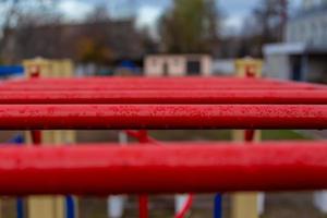 Horizontal bar on the playground photo