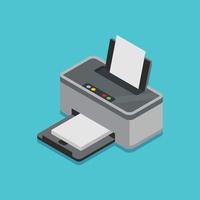 Printer device isometric vector object