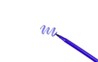 Purple pen marker isolated on white background photo