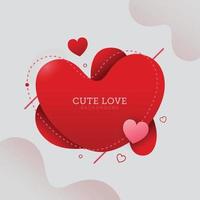 Cute love background with Fluid gradient shapes vector