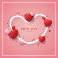 Cute love background with Fluid gradient shapes vector