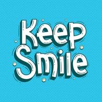 Keep smile lettering doodle hand drawn vector