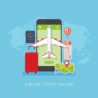 Airline ticket online booking design concept vector