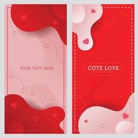 Cute love background with Fluid gradient shapes vector