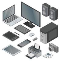 Electronic devices collection vector object