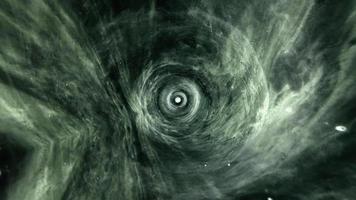 tunnel d'hyperespace vert foncé interstellaire de science-fiction video