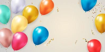 Abstract Background with Realistic Balloons confetti vector