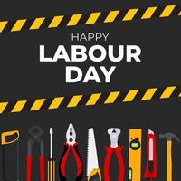 1 May Happy labour day background with working tools vector