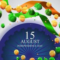 15th August India Independence Day celebration background vector