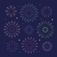 Collection of Different Shape Fireworks vector