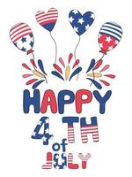 This 4th of July Doodle style with balloons vector