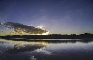A cloud reflecting in the lake photo