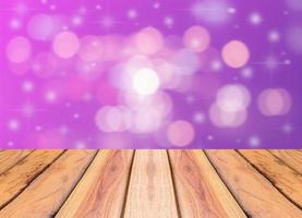 Natural wood planks and abstract background blur beautiful bokeh photo