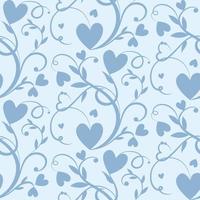 Seamless pattern with heart shaped leaves vector