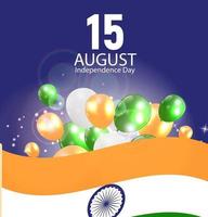 15th August India Independence Day celebration background vector