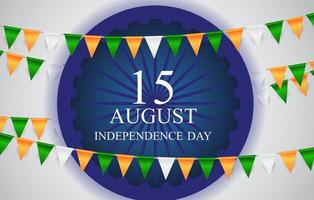 15th August India Independence Day celebration background vector