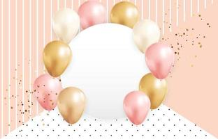 Abstract Background with Realistic Balloons frame confetti vector