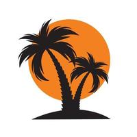 Black  palm tree silhouette vector